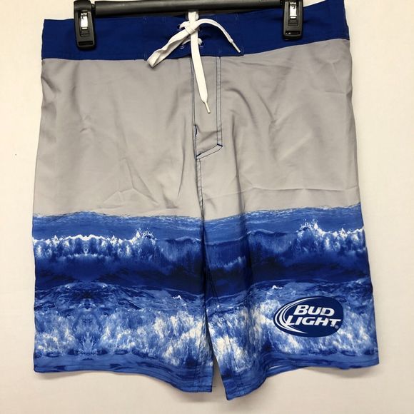 Bud Light Men Swimwear Swim Shorts Trunks Size 32 Board Beer Theme B243 -26 - Picture 11 of 14